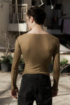 BASERANGE Ribbed Long Sleeve Top T-Shirt TTVL Collection France BAS-TTVL-RB-AU24-FCZ Emerald Brown